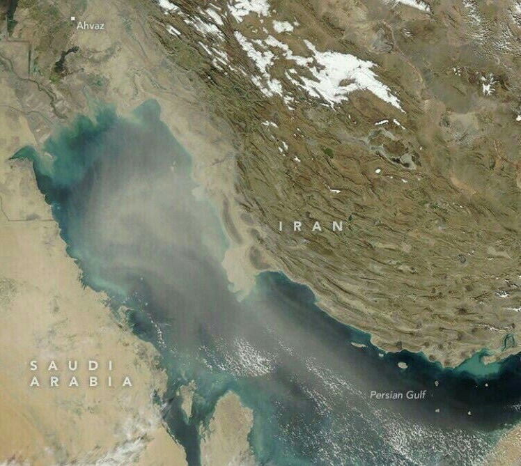 تصویر ناسا از گرد و غبار خوزستان 