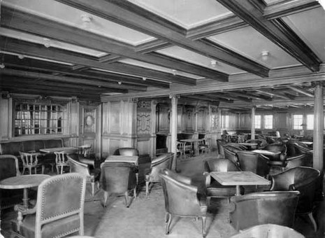 یکی از سالن‌های اجتماعات طبقه دوم کشتی
The New York Times Photo Archives/American Press Association
