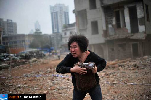تخریب خانه هایی که در مسیر ساخت یک بزرگراه در گوانگجوی چین قرار داشتند.