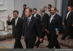 تصاویر: دیدار بان‌كي‌مون با احمدی‌نژاد و لاریجانی