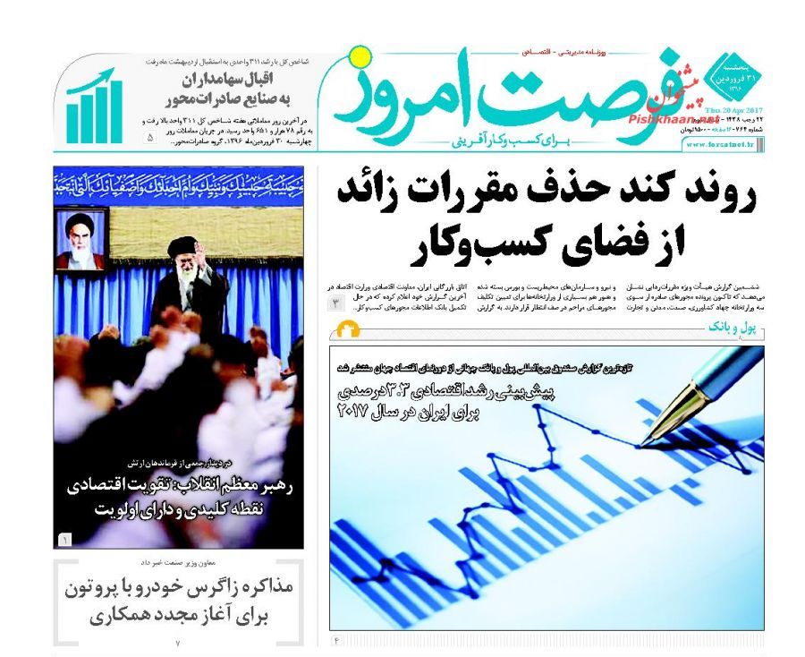 صفحه نخست روزنامه‌های اقتصادی ۳۱ فروردین