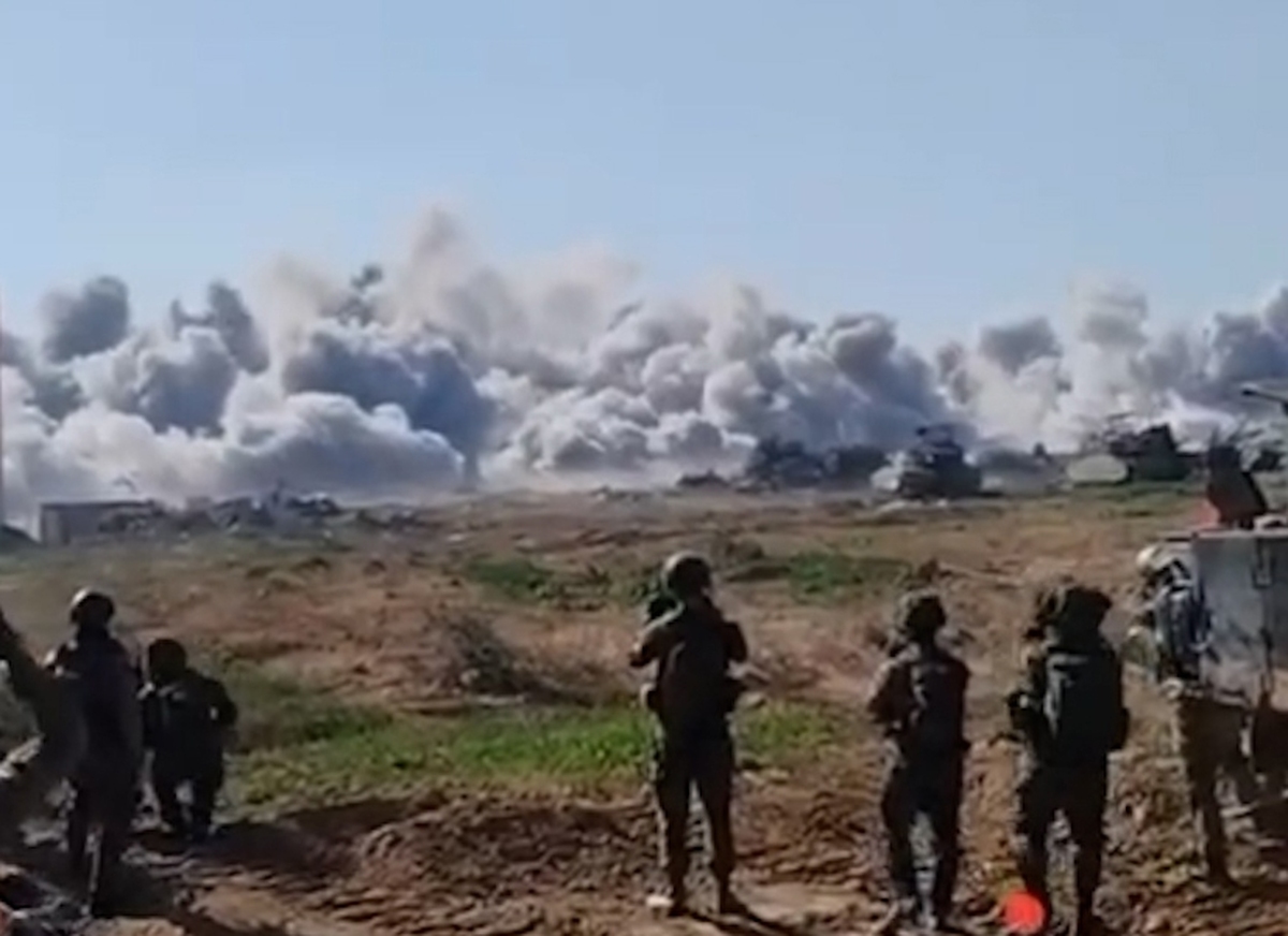 محو کامل یک منطقه غزه با این انفجار عظیم