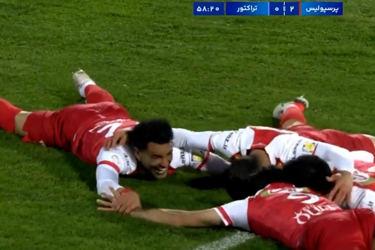 شادی خاص و تازه پرسپولیسی‌ها پس از گل به تراکتور