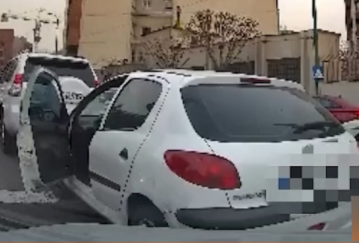 لحظه صحنه سازی تصادف برای باج گیری!
