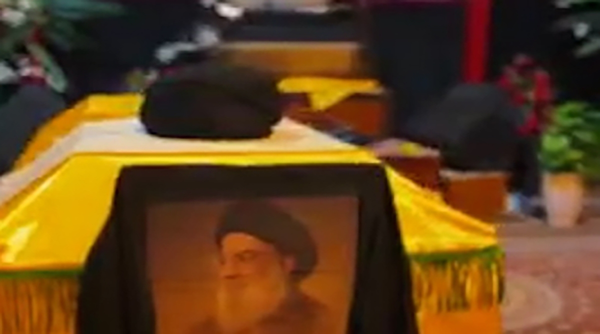 آماده‌سازی تابوت‌ سیدحسن نصرالله و هاشم صفی‌الدین