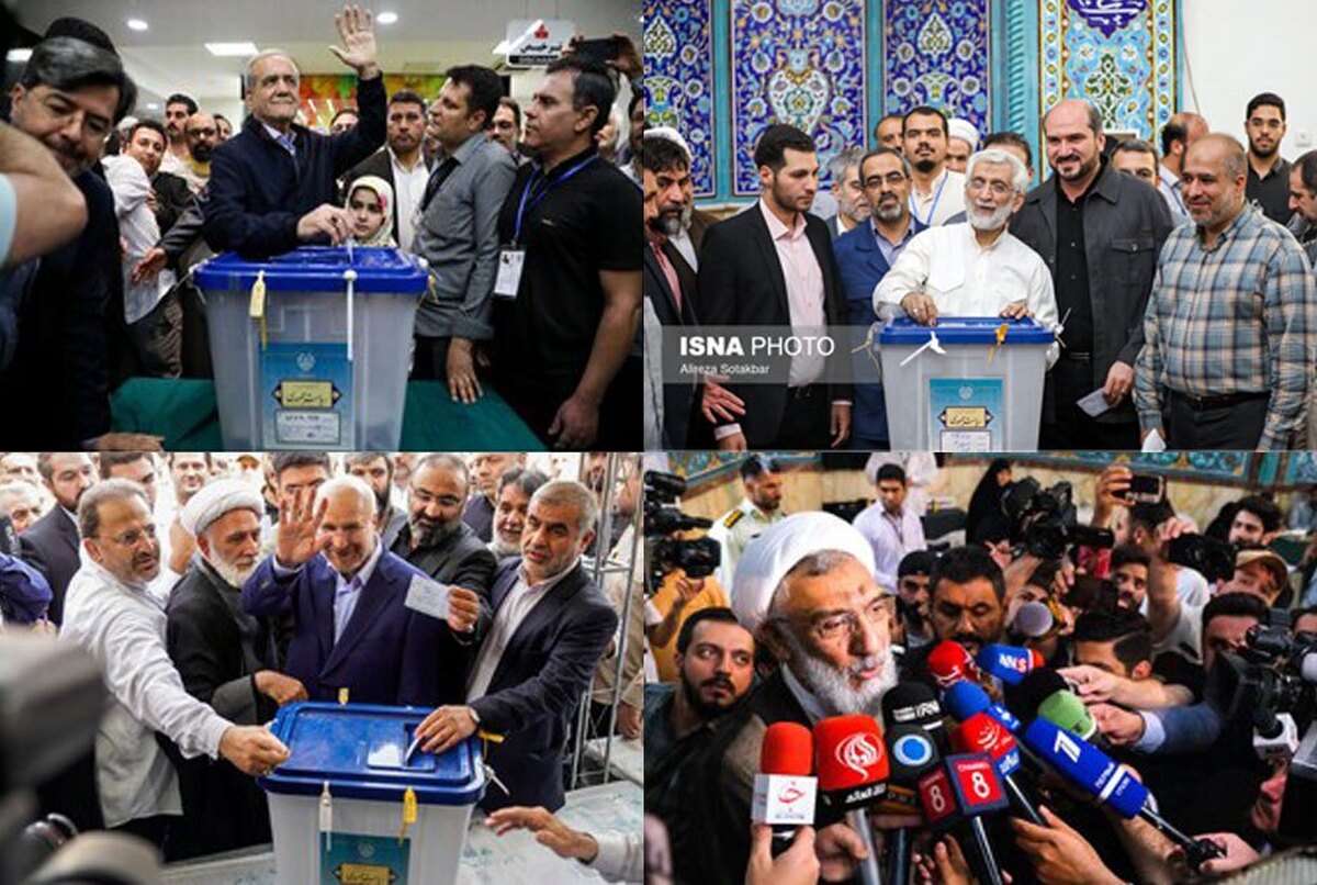 لحظات رای دادن پزشکیان، قالیباف، جلیلی و پورمحمدی