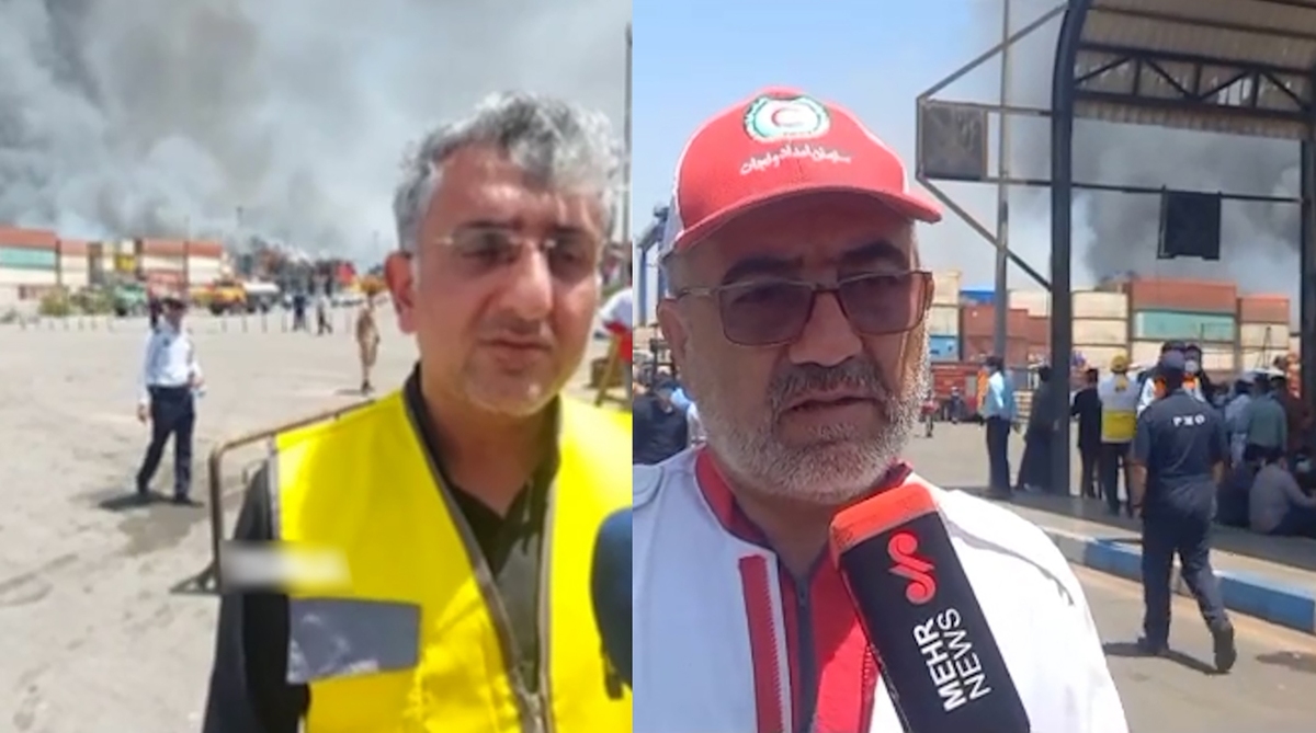 دو مسئول پشت به آتش عظیم بندر شهید رجایی: خاموش شده!