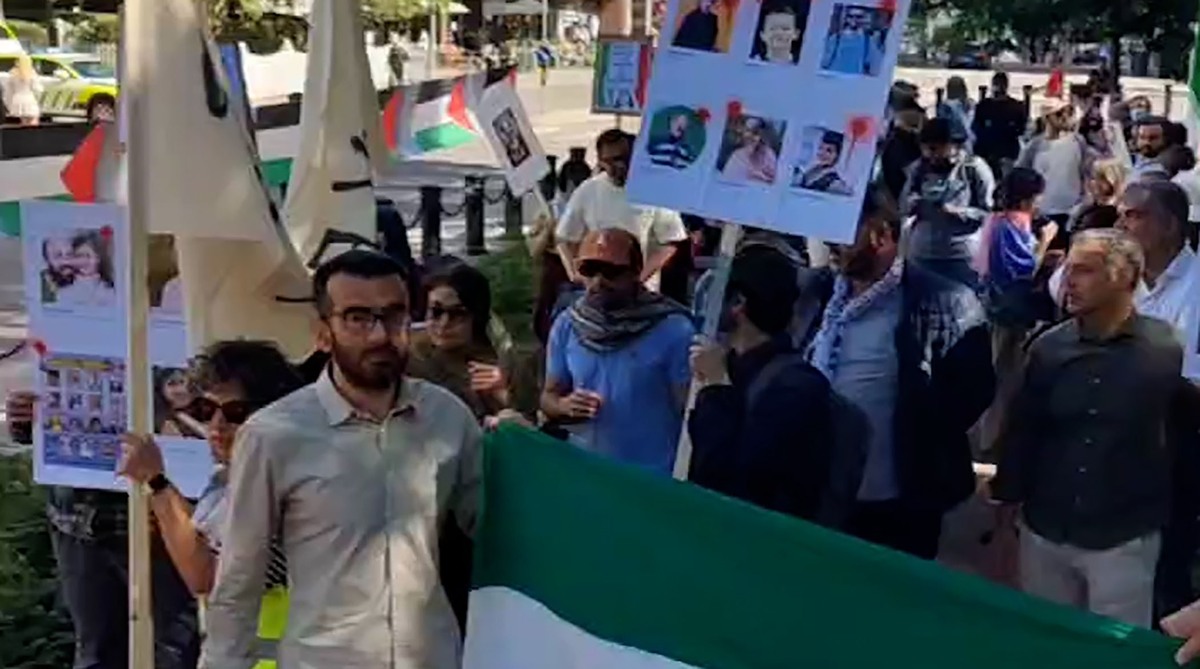 تجمع ضد جنگ مقابل سفارت اسرائیل در نروژ