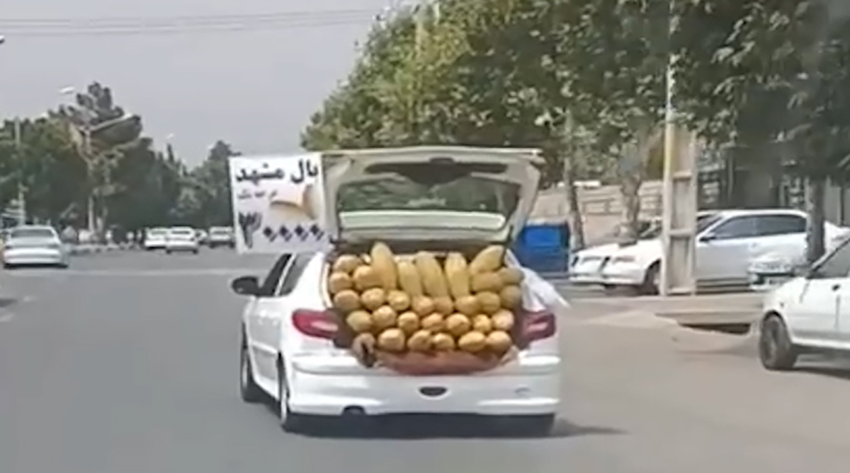 تصاویر میوه فروشی با خودروی پژو 206!