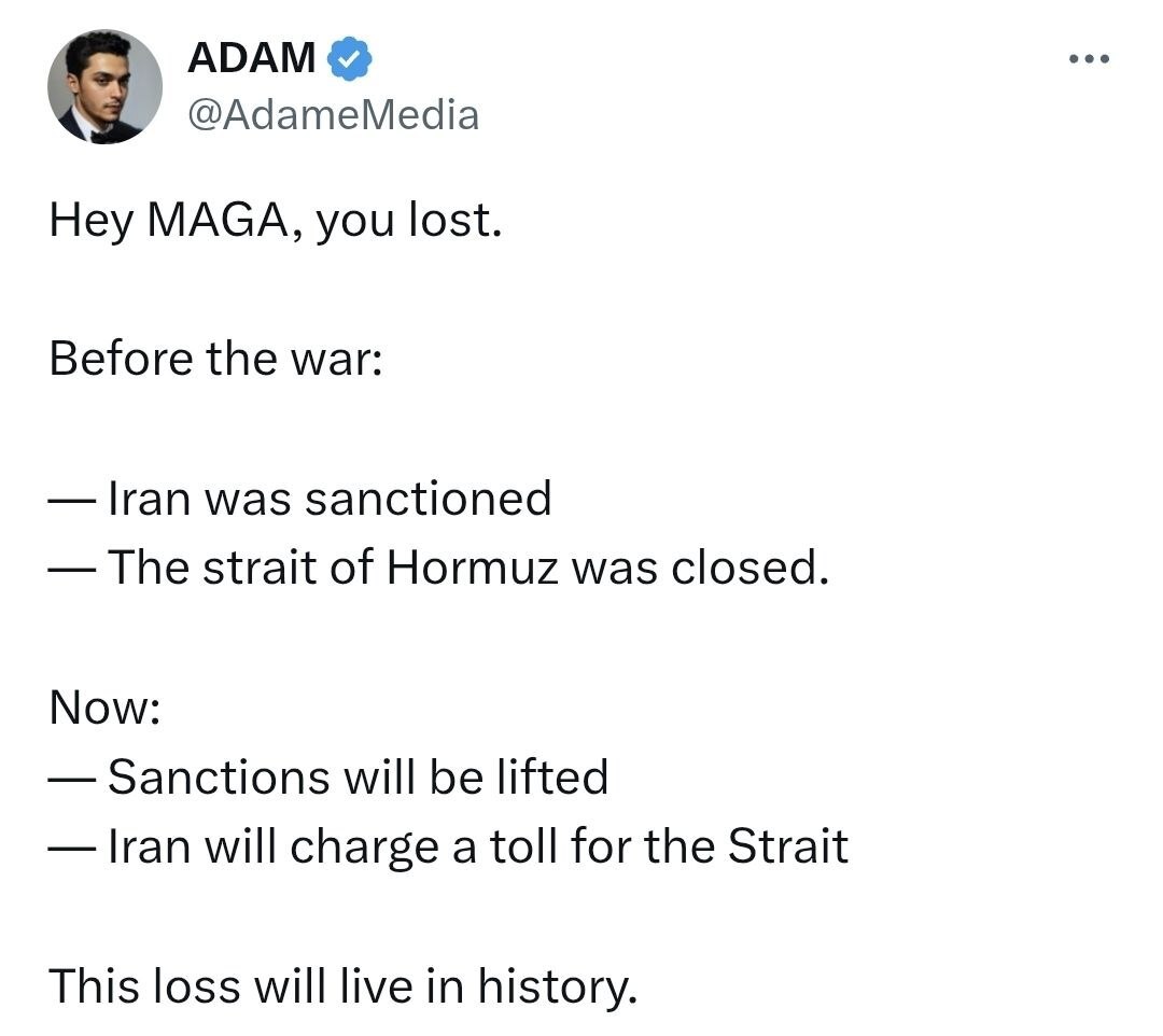 روز چهلم/عقبنشینی ترامپ: آتشبس اعلام میکنم/نیویورک تایمز: تمام تحریمها رفع میشود/وعده صادق ۴ در موج صدم/بروزرسانی می شود روز چهلم/عقبنشینی ترامپ: آتشبس اعلام میکنم/نیویورک تایمز: تمام تحریمها رفع میشود/وعده صادق ۴ در موج صدم/بروزرسانی می شود