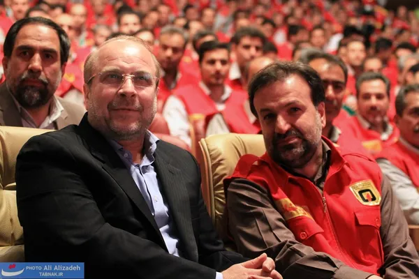 حضور محمد باقر قالیباف،شهردار تهران در مراسم تقدیر و تجلیل از مقام آتش نشان به مناسبت روز آتش نشان در مرکز همایش های برج میلاد