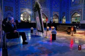عکس: حداد عادل بر سر مزار دختر شهیدش