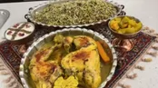 طرز تهیه لوبیا پلو با مرغ زعفرانی