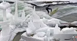 موج سورای در رودخانه یخ زده Eisbach در مونیخ