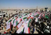 ورود پیکر پاک ۵۵ شهید تازه تفحص‌شده ازمرز شلمچه