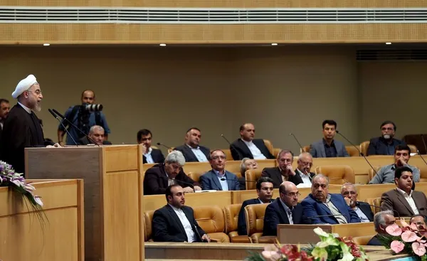 همایش اقتصادی کشور با موضوع &laquo;تبیین سیاست&zwnj;های اقتصادی دولت برای خروج از رکود&raquo; روز سه&zwnj;شنبه با حضور حجت الاسلام حسن روحانی رئیس جمهوری برگزار شد./IRNA
