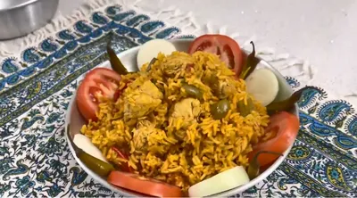 دستور پخت فلفل پلو با فیله مرغ زعفرانی