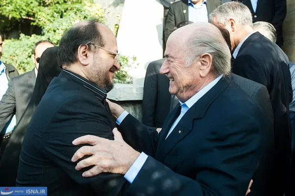 دیدار معاون اجرایی رئیس جمهور محمد شریعتمداری با سپ بلاتر رئیس فیفا