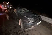 واژگونی خودرو در تونل توحید تهران