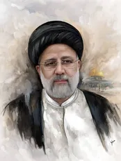 تابلوی هنرمند لبنانی در وصف شهید رئیسی