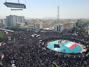 نمای هوایی از تشییع باشکوه شهید سید ابراهیم رئیسی