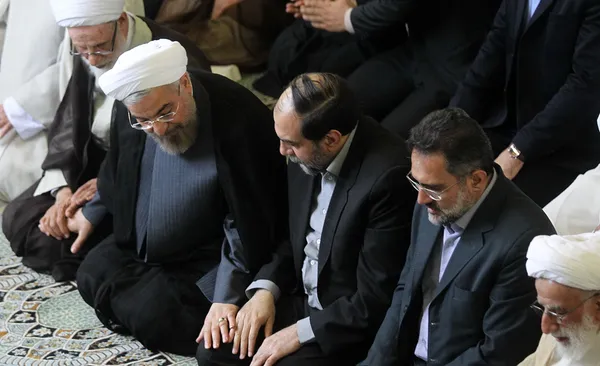 روحانی و رحیم پور ازغدی در حاشیه نماز جمعه تهران/IRNA
