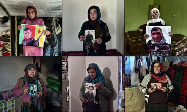 پرتره جالب مادران کُرد و فرزندان کشته شده خود در استان &laquo;شانلیاورفه&raquo; واقع در جنوب شرقی ترکیه که در جریان جنگ با تروریست&zwnj;های داعش، داغدار شده&zwnj;اند./AFP/Getty Images
