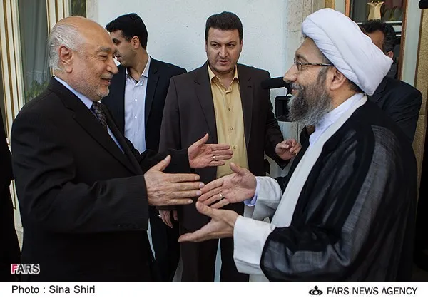 دیدار عبدالسلام عظیمی با حجت الاسلام صادق آملی لاریجانی روسای قوه قضائیه ایران و افغانستان، شنبه 28 اردیبهشت 1392