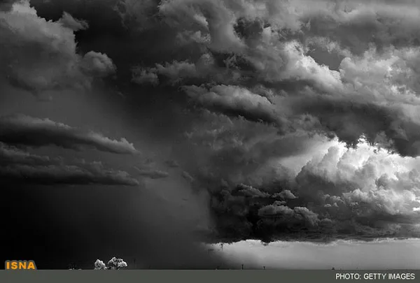توفان در میان درختان
- رخ&zwnj;نمون درختان در منطقه&zwnj;ای از تگزاس یک حس مقیاس را به تصویر &laquo;درختان-ابرها&raquo; بخشیده است.
