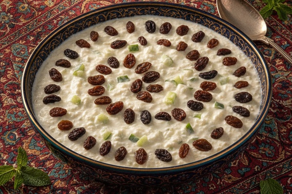 تزیین ماست خیار با هرچی تو خونه دارید