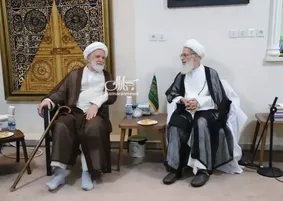 کروبی به دیدار آیت‌الله بیات زنجانی رفت+عکس
