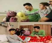 ملاقات هومن حاجی عبداللهی و جناب‌خان با کودکان مجروح
