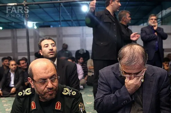 سردار حسین دهقان وزیر دفاع در مراسم ترحیم پدر سعید حدادیان