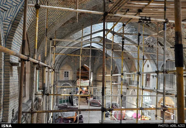 خطر ریزش سقف سرای آقایی - بازار تاریخی اراک