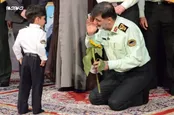 احترام سردار رادان به فرزند خردسال شهید باغبان‌زاده