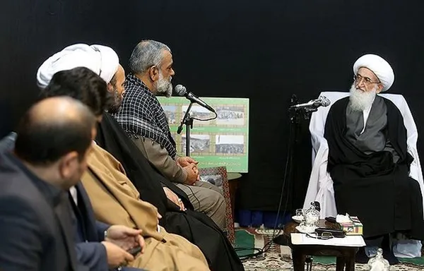 سردار محمدرضا نقدی رییس سازمان بسیج مستضعفین صبح روز شنبه با مراجع تقلید در قم دیدار و گفت&zwnj;وگو کرد./FNA
