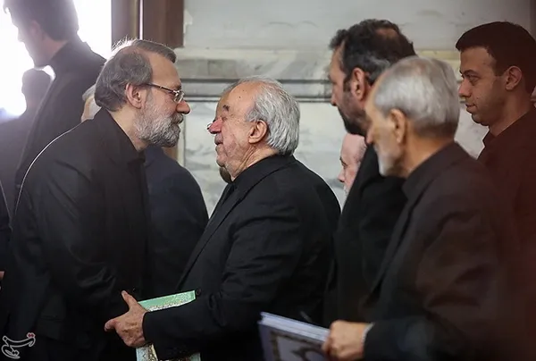 علی لاریجانی در مراسم ختم مرحوم حبیب الله عسگراولادی