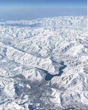 عکس: نمای هوایی از ارتفاعات یکدست سپید مهاباد