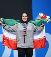فیلم وزنه تاریخی و طلایی الهام حسینی در قهرمانی آسیا