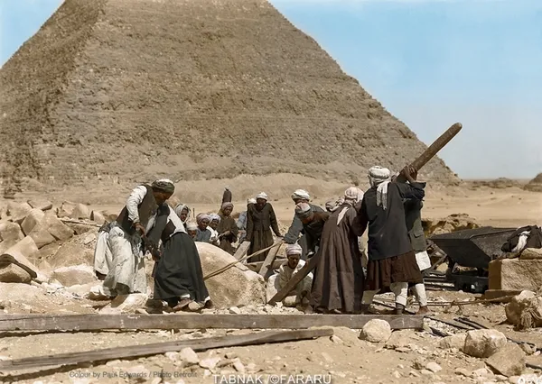 جابجایی سنگ چند تنی در مصر. سال ۱۹۰۷
