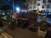 واژگونی جرثقیل در ولنجک تهران ۲ مصدوم داشت