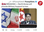 دولت کره شمالی اعلام کرد تمام قد در کنار ایران ایستاده است‌.