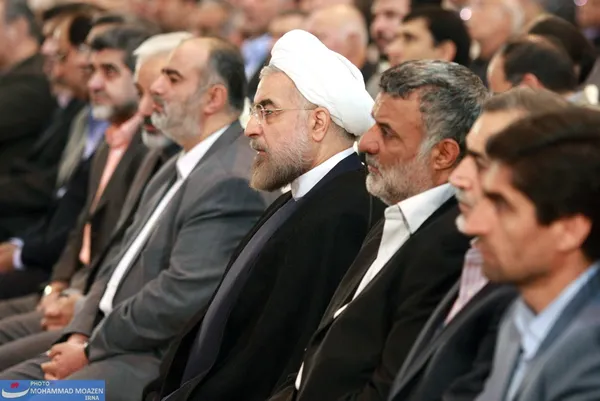 حجت الاسلام حسن روحانی رئیس جمهور، در کنار محمود حجتی وزیر جهاد کشاورزی