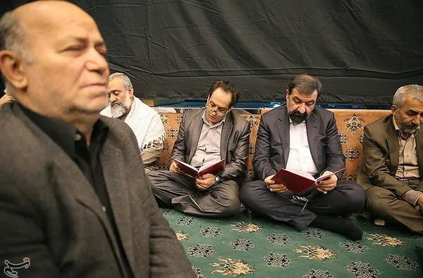 دکتر محسن رضایی در مراسم ترحیم پدر سعید حدادیان