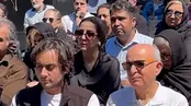 تصاویر همسر و فرزند بهناز نازی در مراسم تشییع