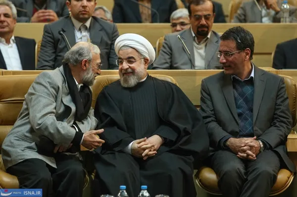 حجت الاسلام حسن روحانی و محمد جواد لاریجانی 