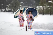 عکس: بارش برف سنگین و یخ‌زدگی در ژاپن