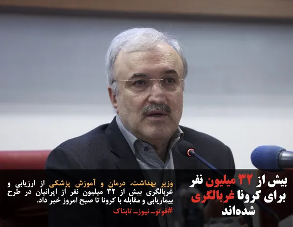 وزیر بهداشت، درمان و آموزش پزشکی از ارزیابی و غربالگری بیش از ۳۲ میلیون نفر از ایرانیان در طرح بیماریابی و مقابله با کرونا تا صبح امروز خبر داد.
