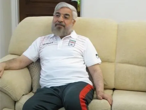 عکس منتشره از حسن روحانی هنگام تماشای بازی فوتبال ایران در مقابل نیجریه در جام جهانی/TABNAK