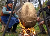 پخت تخم اژدها روی آتش